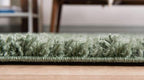 Unique Loom Davos Shag Collection Area Rug - Solid (3' 3" x 5' 3" Oval, Sage)