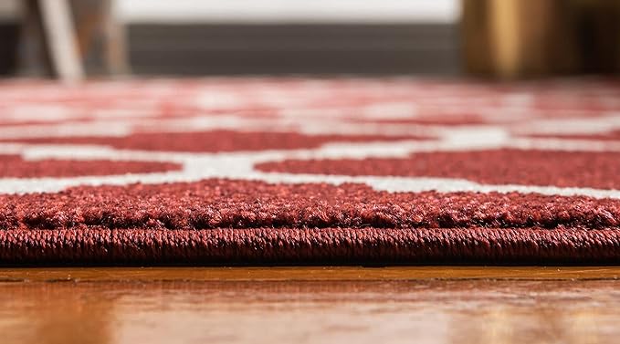 Rugs.com Lattice Collection Rug – 3' x 5' Dark Terracotta Medium Rug Perfect for Entryways, Kitchens, Breakfast Nooks, Accent Pieces