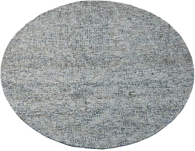 Hand Tufted Wool ECO-Friendly Area Rugs - 8'x8', Round Shape, Light Green, Solid Plain Design, High Pile Thick Handmade Anti Skid Area Rugs for Living Room, Bed Room (KWC111)