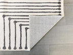 GLN Rugs Contemporary Collection - Machine Washable Area Rug, Contemporary Washable, Non Slip, Low Pile Chenille Rug, Living Room, Bedroom, Kitchen Rug (4' x 6' Black Beige)