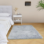 duduta Grey Soft Fluffy Rectangle Rug 3x5 ft, Shag Furry Plush Throw Rug for Bedroom Nursery Living Room Home Decor