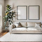 Beverly Rug Modern Geometric Area Rug 8x10 Low-High Pile Durable Soft Abstract Grid Indoor Rugs for Living Dining Room Office Stain Resistant Non Shedding Casual Indoor Carpet Beige White 8 x 10