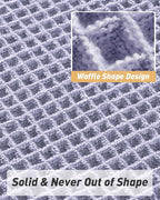 AMOAMI Upgraded Waffle Bath Mat, Super Absorbent Non Slip Bath Mats for Bathroom Floor, Machine Washable Bathroom Rugs with Tassels, Rubber Backed Bathroom Mats, Ultra Soft, 18" x 30",Purple