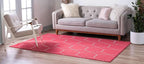 Unique Loom Trellis Frieze Collection Area Rug - Geometric (4' 1" x 6' 1" Rectangle Pink/Ivory)