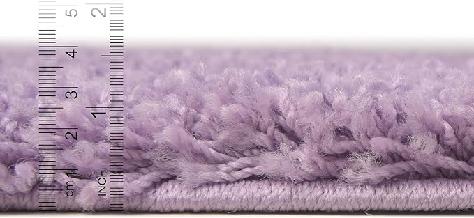 Unique Loom Solid Shag Collection Area Rug (3' 3" x 5' 3" Rectangle, Lilac)