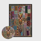 Vintage Boho Area Rugs Multicolor Ethnic Style Geometric Splicing Carpets Bedroom Living Room Kitchen Floor Mats Indoor Outdoor Non-Shedding Runner Rug Home Décor Carpet 4' X 6'