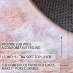 5x7 Area Rugs for Living Room Bedroom, Soft Fluffy Shaggy Bedside Rug, Indoor Floor Carpet for Kids Playroom, Dorms, Nursery Rooms, Home Decor (Pink & White 5'x7')