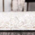 Unique Loom Solid Shag Collection Area Rug (3' 3" Round, Snow White)