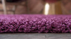 Unique Loom Solid Shag Collection Area Rug (3' 3" x 5' 3" Rectangle, Eggplant Purple)