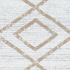 jinchan Moroccan Runner Rug 2x5 - Kitchen Machine Washable Runner Rug Modern Geometric Soft Low-Pile Lightweight Non-Slip Carpet for Entryway Hallway Laundry Room Bedroom Farmhouse (2x5ft, Taupe)