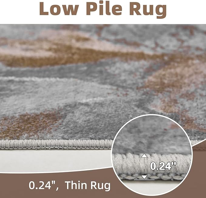 4x6 Washable Area Rugs for Living Room, Blue Modern Abstract Rug Entryway Kitchen Non Slip Throw Rug, Stain Resistant Carpet for Dining Room Playroom Bedroom, Pet & Kids Friendly