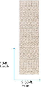Livabliss Hapsburg Moroccan Shag Runner Area Rug,2'7" x 10',Beige