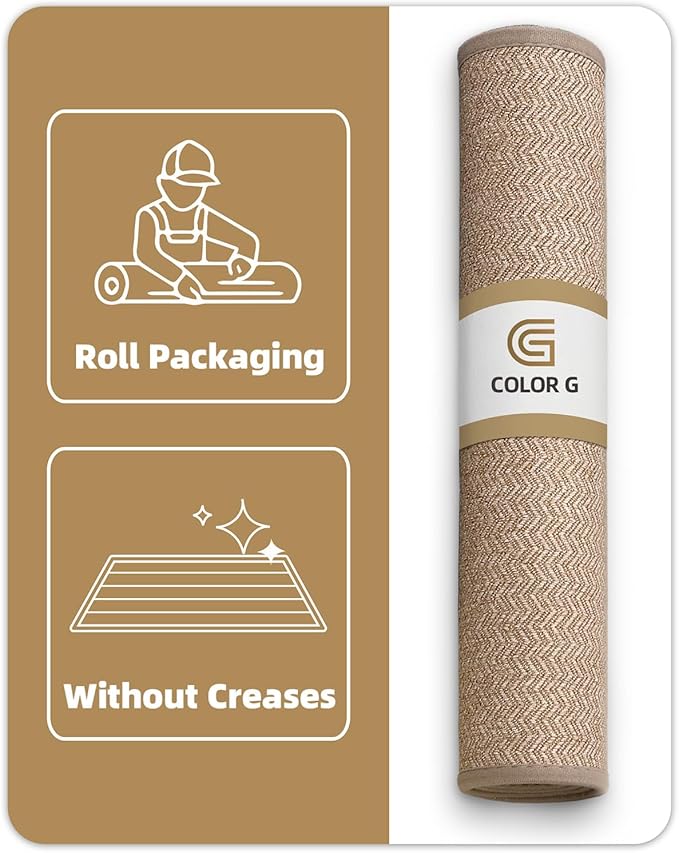 Color&Geometry Thin Indoor Entrance Mats for Home, 17"X29.5" Indoor Mats for Entryway Non Slip Rubber Backed, Dirt Trapper Door Rugs for Entryway Indoor Washable, Dark Khaki (Rolled-up NO Creases)