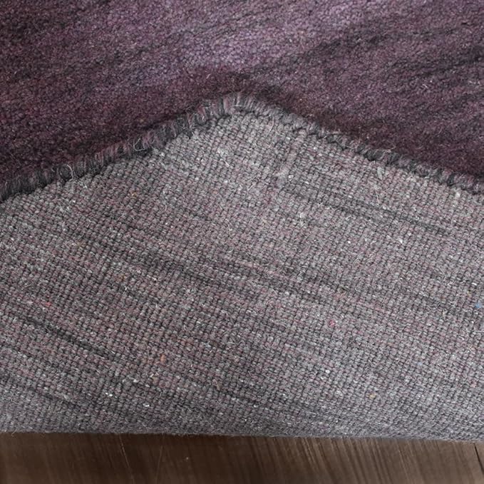 Hand Knotted Loom Wool ECO-Friendly Area Rugs - 10'x10', Octagon, Purple Color, Solid Plain Design, High Pile Handmade Anti Skid Area Rugs for Living Room, Bed Room (L00111)