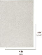 LBRO2M Easy Jute Solid Area Rug 4X6 Washable Rugs for Living Room Bedroom Natural Jute Look Indoor Outdoor Rug Durable, Solid Non Shedding Eco Friendly (4X6 Light Ivory)
