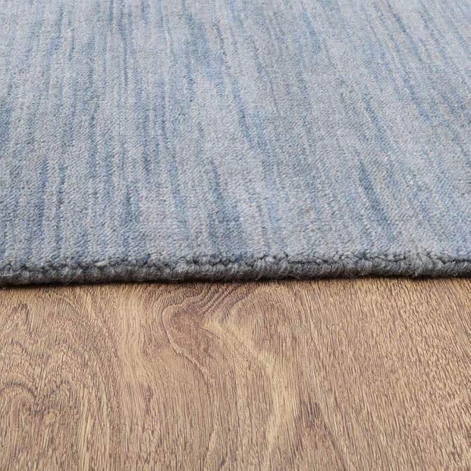 Rugsotic Carpets Hand Knotted Gabbeh Wool 3'x5' Area Rug Solid Light Blue L00111