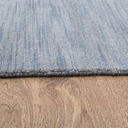 Rugsotic Carpets Hand Knotted Gabbeh Wool 9'x12' Area Rug Solid Light Blue L00111