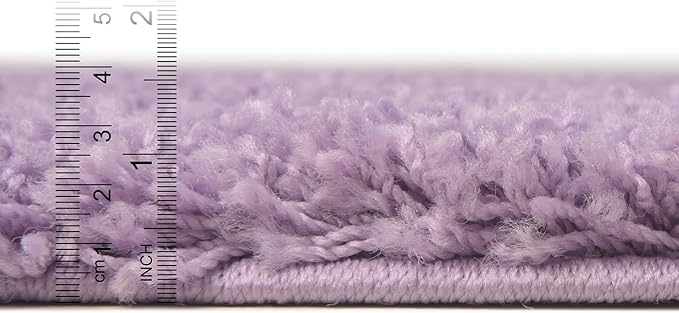 Unique Loom Solid Shag Collection Area Rug (5' 1" x 8' Rectangle Lilac)
