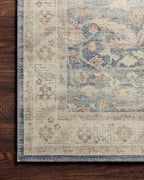 Loloi Hathaway Collection HTH-02 Denim/Multi 7'-6" x 9'-6", .25" Thick Area Rug, Soft, Durable, Printed, Modern, Low Pile, Non-Shedding, Easy Clean, Living Room Rug