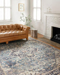 Loloi Hathaway Collection HTH-01 Navy/Multi 2'-3" x 3'-9", .25" Thick Accent Rug, Soft, Durable, Printed, Modern, Low Pile, Non-Shedding, Easy Clean, Living Room Rug