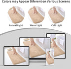 Small Bathroom Rug 17x24 Non Slip Beige Fluffy Bath Mat for Bathroom Floor Washable Plush Luxury Bath Rug for Tub Soft Shaggy Absorbent Shower Mat