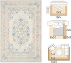 jinchan Vintage Floral 3x5 Area Rugs for Entryway - Machine Washable Distressed Design Ultra-Thin Low-Pile Soft Non-Shedding Carpet for Kitchen Bedroom Laundry Living Room (3x5ft, Apricot Multi)