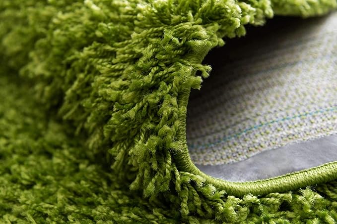 Unique Loom Solid Shag Collection Area Rug (7' 1" x 10' Rectangle, Grass Green)