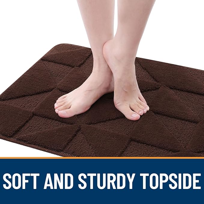 OLANLY Door Mats Indoor, Non-Slip, Absorbent, Dirt Resist, Entrance Washable Mat, Low-Profile Inside Entry Doormat for Entryway (36x24 inches, Dark Brown)