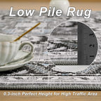 3x5 Black Grey Area Rug for Living Room, Machine Washable Rugs with Non-Slip Backing for Bedroom, Vintage Medallion Carpet Kitchen Laundry Kids Room Decor