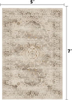 Washable Area Rugs for Living Room 5’x7’ Non Slip Low Pile Area Rugs for Bedroom Dining Foldable Vintage Carpets
