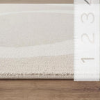 Abani Deco Collection Area Rug - Beige Modern Abstract Ribbon Design - 6' x 9' - for Living Room, Bedroom & Office