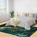 2x4 Abstract Marble Runner Rug for Hallway - Emerald-Green-Marble Kitchen Mat, Luxury Stone Pattern Kitchen Runner Rug Soft Non Slip Anti Fatigue for Laundry Room Indoor Hallways