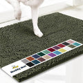 Muddy Mat® AS-SEEN-ON-TV Highly Absorbent Microfiber Door Mat and Pet Rug, Non Slip Thick Washable Area and Bath Mat Soft Chenille for Kitchen Bedroom Indoor and Outdoor - Army Green 24" x 96"