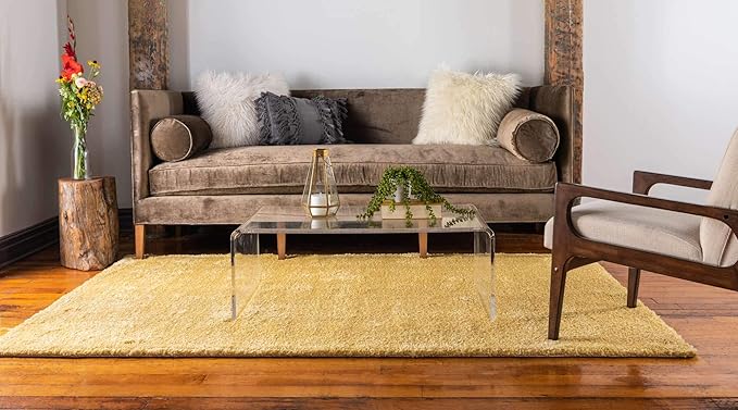 Unique Loom Solo Collection Area Rug - Calabasas (7' 10" x 10' Rectangle, Yellow)