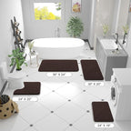 OLANLY Bathroom Rugs 40x32, Extra Soft Absorbent Chenille Bath Rugs, Rubber Backing Quick Dry, Machine Washable Bath Mats for Bathroom Floor, Tub and Shower, Home Decor Accessories, Brown