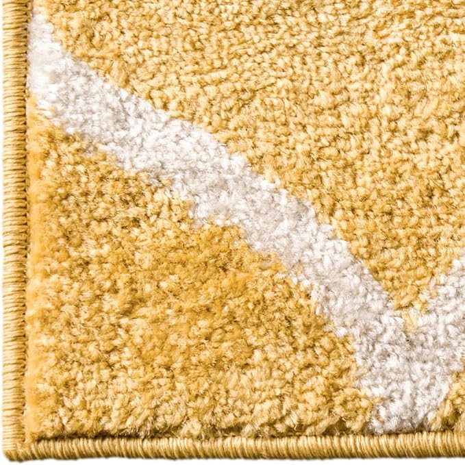 Rugs.com Lattice Frieze Collection Rug – 10' x 14' Yellow Medium Rug Perfect for Living Rooms, Large Dining Rooms, Open Floorplans