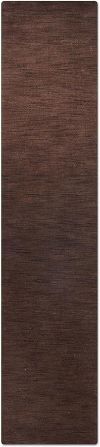 Hand Knotted Loom Wool ECO-Friendly Area Rugs - 2'6''x10', Runner, Brown Color, Solid Plain Design, High Pile Handmade Anti Skid Area Rugs for Living Room, Bed Room (L00111)