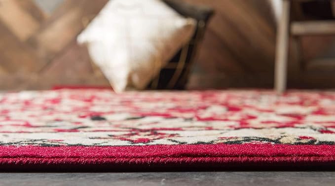 Unique Loom Espahan Collection Area Rug - Cape Cod (7' 10" Round, Red/ Beige)