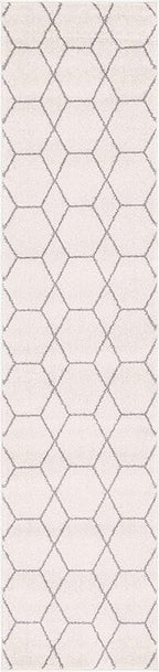 Unique Loom Trellis Frieze Collection Area Rug - Geometric (2' x 8' 8" Runner, Ivory/ Gray)