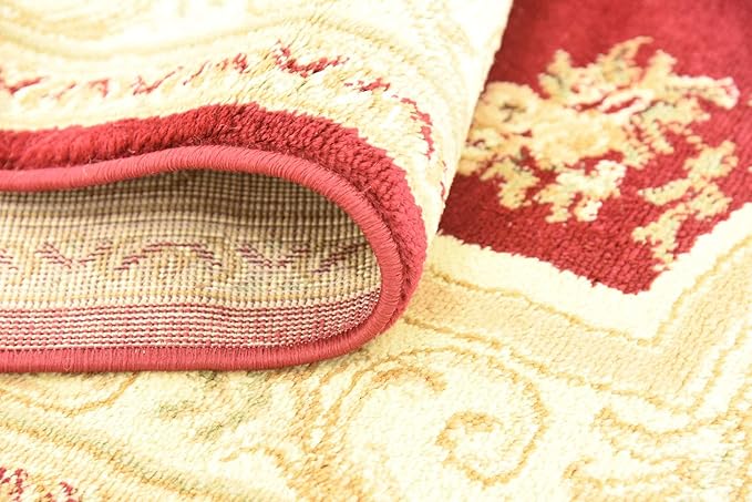 Unique Loom Versailles Collection Traditional Classic Floral Motif Area Rug (4' 0 x 6' 0 Rectangular, Burgundy/ Ivory)