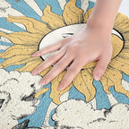 Erosebridal Sun and Moon Bathroom Rugs Boho Bohemian Hippie Bath Mat Moon Phase Print Non Slip Bath Rugs Geometric Striped Fluffy Plush Rugs 20x32 Sunflower Daisy Shower Carpet Retro Decor