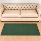 Area Rug with Non Slip Rubber Backing, Washable Soft Floor Carpet for Living Room, Kitchen, Entryway Indoor, Bedroom, Laundry, Low Pile Area Rugs, Solid Color with Pointillism Style (Green, 3' * 5')