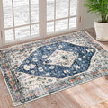 Boho Vintage Oriental Entry Rugs for Entrance Non-Slip Washable Tribal Small Area Rug,Ultra Soft Bohemian Floral Medallion Low-Pile Indoor Front Door Mat for Bedroom Kitchen Bathroom 16" x 24"