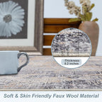 Area Rug 5×7, Vintage Boho Rug,Ultra-Soft Low Pile, Washable, Non Slip,Stain Resistant Printed Carpet for Living Room Bedrooms Playroom Office Kitchen, Gold/Grey