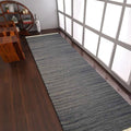 Rugsotic Carpets Hand Woven Flat Weave Kilim Wool ECO-Friendly Area Rugs - 3'x13', Runner Shape, Silver Color, Solid Plain Design, Low Pile Handmade Area Rugs for Living Room, Bed Room (D00111)