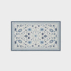 EVERGRACE Area Rugs for Living Room 3x5, Boho Floral Faux Wool Indoor Outdoor Rugs, Washable Rugs for Bedroom Entryway Dining Room Hallyway, Low Pile Floor Mat Carpet for Home Decor, Porcelain Blue
