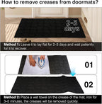 Large Front Door Mat Outside Entrance, Outdoor Indoor Door Mats for Entryway, Entrance, Entry, Patio, Waterproof Non Slip Doormat, Low-Profile, 31.5" × 47“, Black