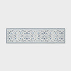 EVERGRACE Hallyway Area Runner Rugs 2x8, Boho Floral Faux Wool Indoor Outdoor Rugs, Washable Rugs for Bedroom Dining Room Living Room Kitchen, Low Pile Floor Mat Carpet for Home Decor, Porcelain Blue