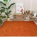 Alfa Rich 5x8 Burnt Orange Washable Area Rugs for Living Room Bedroom Kitchen Cotton Solid Decor Rug