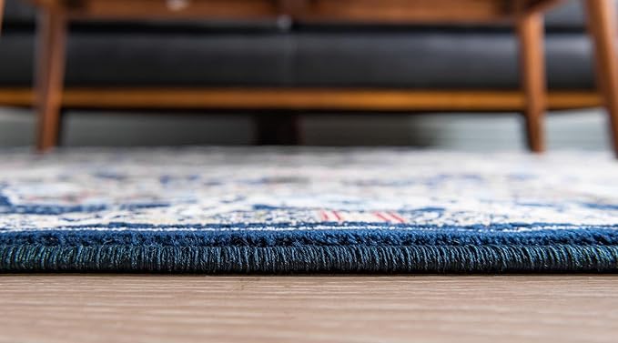 Unique Loom Narenj Collection Area Rug - Glasgow (5' 3" Round Navy Blue/Blue)